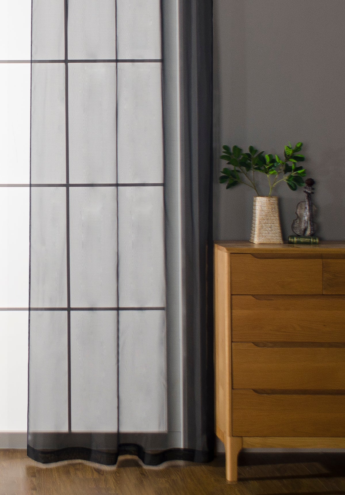 2er-Pack Ösen Gardinen Transparent Vorhang Set Wohnzimmer Voile Ösenvorhang Bleibandabschluß 203322 Gardinen Set 20332_schwarz_2 | gerdinenbox.com