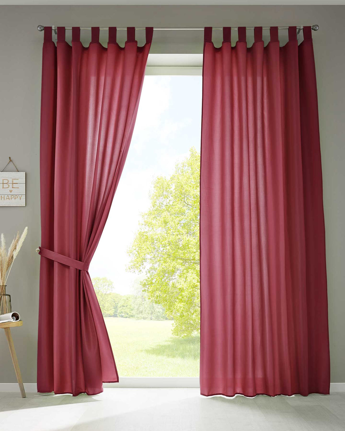 2er Set Vorhänge Schal Schlaufen »Berlin« Microsatin Lichtdurchlässig Kräuselband Uni Matt 20400N2 Bordeaux HxB 225x140 cm Vorhang 20400N2bordeaux_4438777b-7cda-4b04-b2c4-e36a635ec87a | gerdinenbox.com