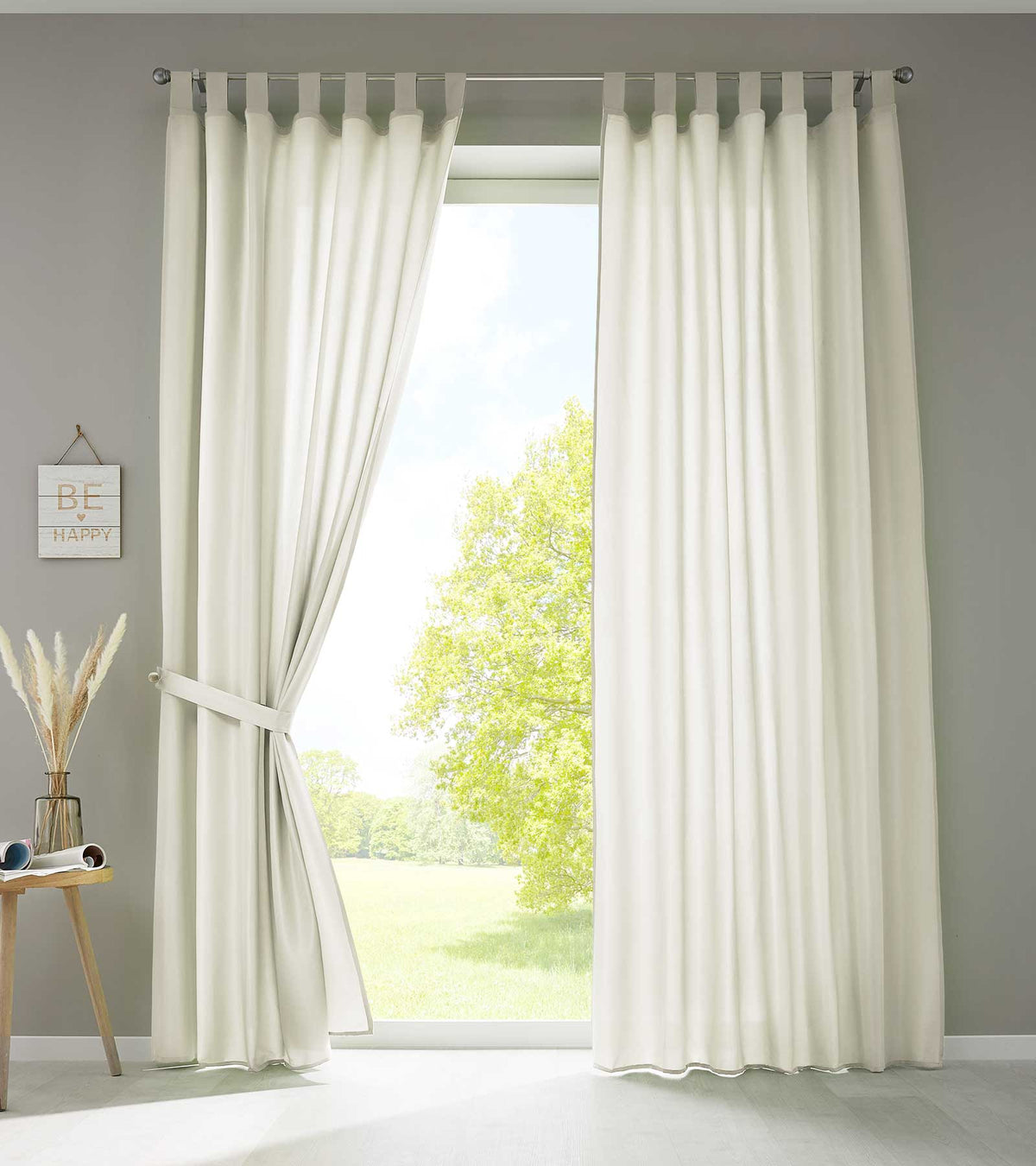 2er Set Vorhänge Schal Schlaufen »Berlin« Microsatin Lichtdurchlässig Kräuselband Uni Matt 20400N2 Creme HxB 245x140 cm Vorhang 20400N2creme | gerdinenbox.com