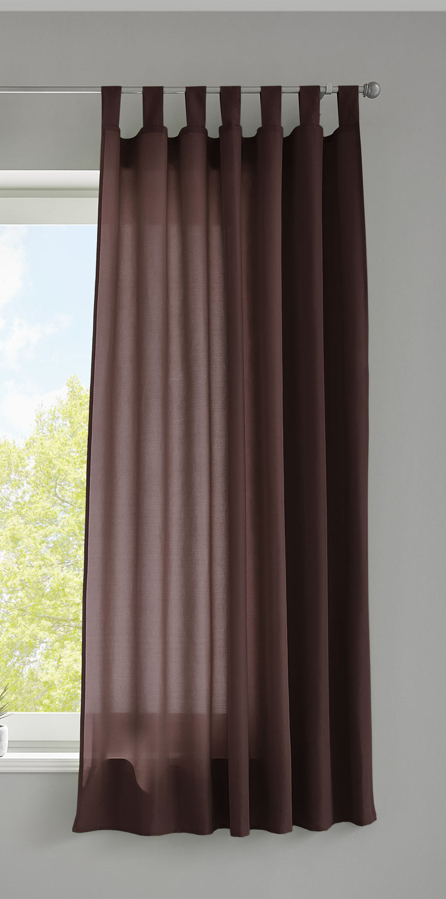 1er Set Vorhang Schal Schlaufen »Berlin« Microsatin Lichtdurchlässig Kräuselband Uni Matt 20400N Braun HxB 175x140 cm Gardinenschal 20400Nbraun-175_2 | gerdinenbox.com