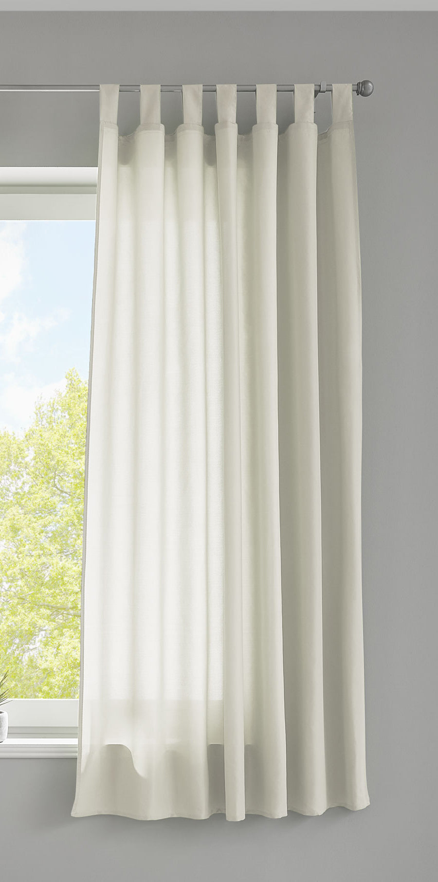 1er Set Vorhang Schal Schlaufen »Berlin« Microsatin Lichtdurchlässig Kräuselband Uni Matt 20400N Creme HxB 175x140 cm Gardinenschal 20400Ncreme-175_2 | gerdinenbox.com