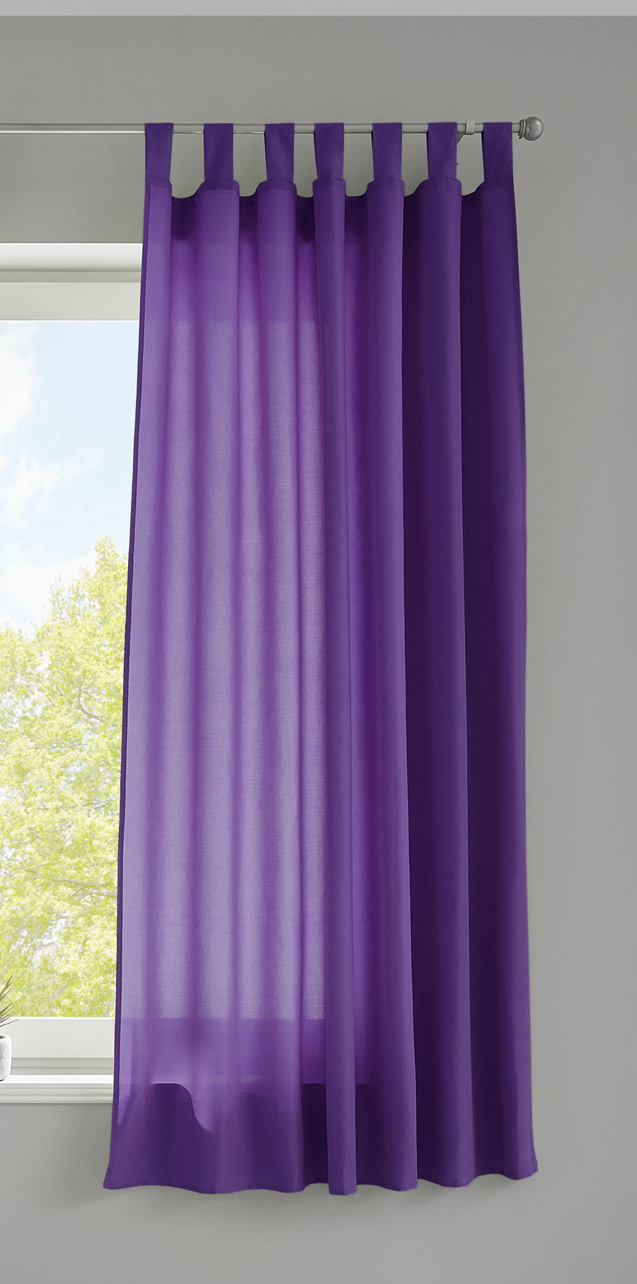 1er Set Vorhang Schal Schlaufen »Berlin« Microsatin Lichtdurchlässig Kräuselband Uni Matt 20400N Lila HxB 175x140 cm Gardinenschal 20400Nlila-175_2 | gerdinenbox.com