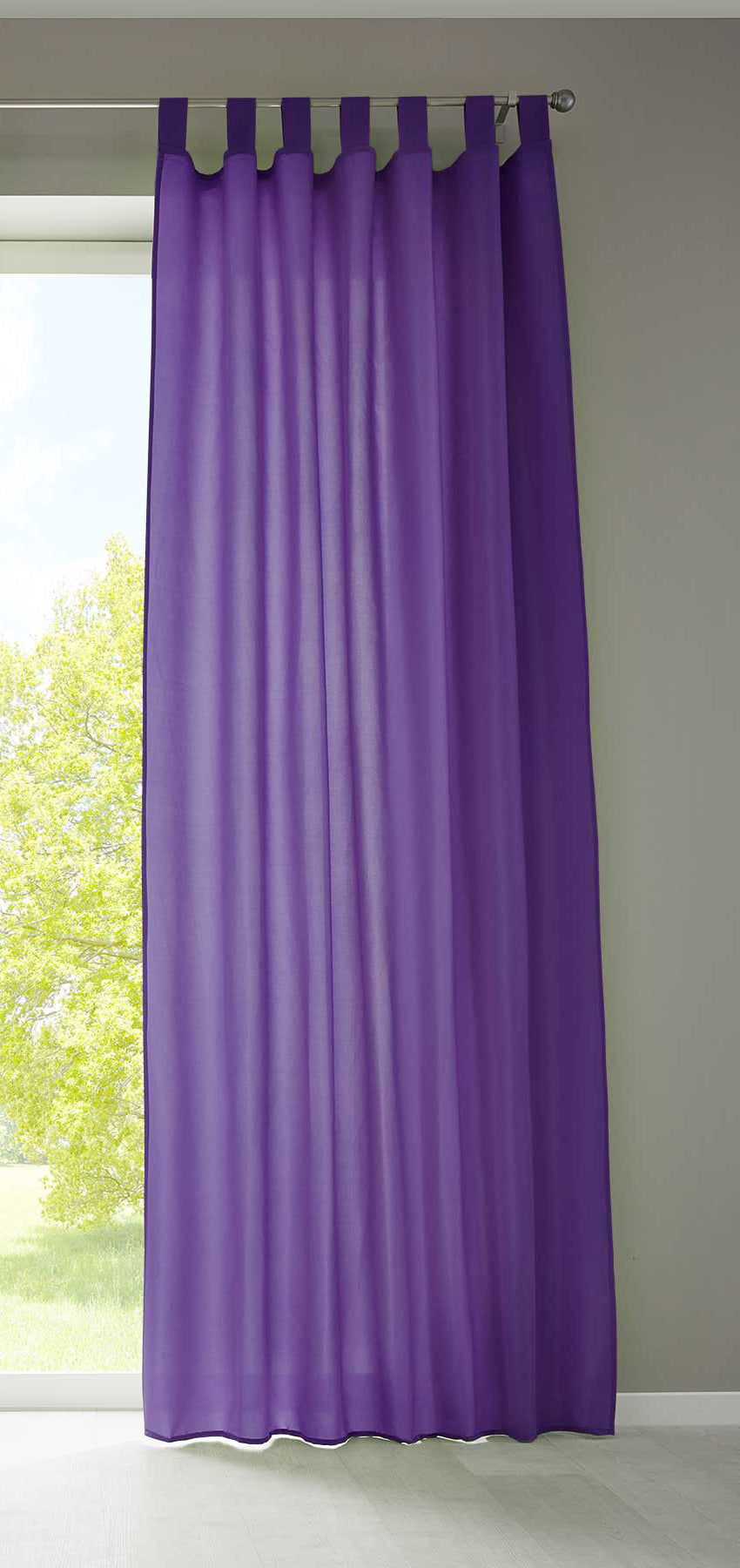 1er Set Vorhang Schal Schlaufen »Berlin« Microsatin Lichtdurchlässig Kräuselband Uni Matt 20400N Lila HxB 225x140 cm Gardinenschal 20400Nlila_708d3c34-f6d1-4f7e-a9ff-1c7356df66cf | gerdinenbox.com
