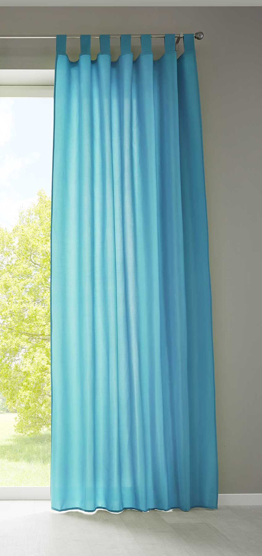 1er Set Vorhang Schal Schlaufen »Berlin« Microsatin Lichtdurchlässig Kräuselband Uni Matt 20400N Türkis HxB 225x140 cm Gardinenschal 20400Ntuerkis_cab1dc71-536a-41a1-b359-44b9491f8db5 | gerdinenbox.com