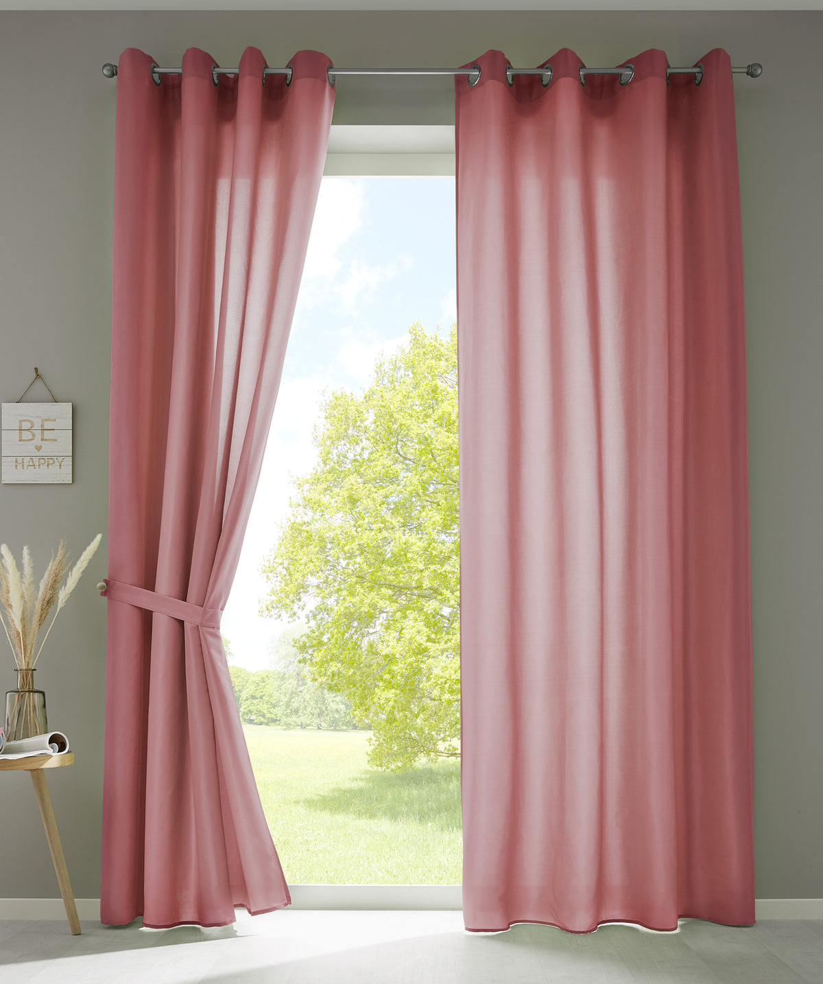 2er Set Vorhänge Schal Ösen »Berlin« Microsatin Lichtdurchlässig Uni Matt 20405N2 Altrosa HxB 175x140 cm Vorhang 20405N2altrosa_11196a6a-9055-4087-ad9c-6abd29a47499 | gerdinenbox.com