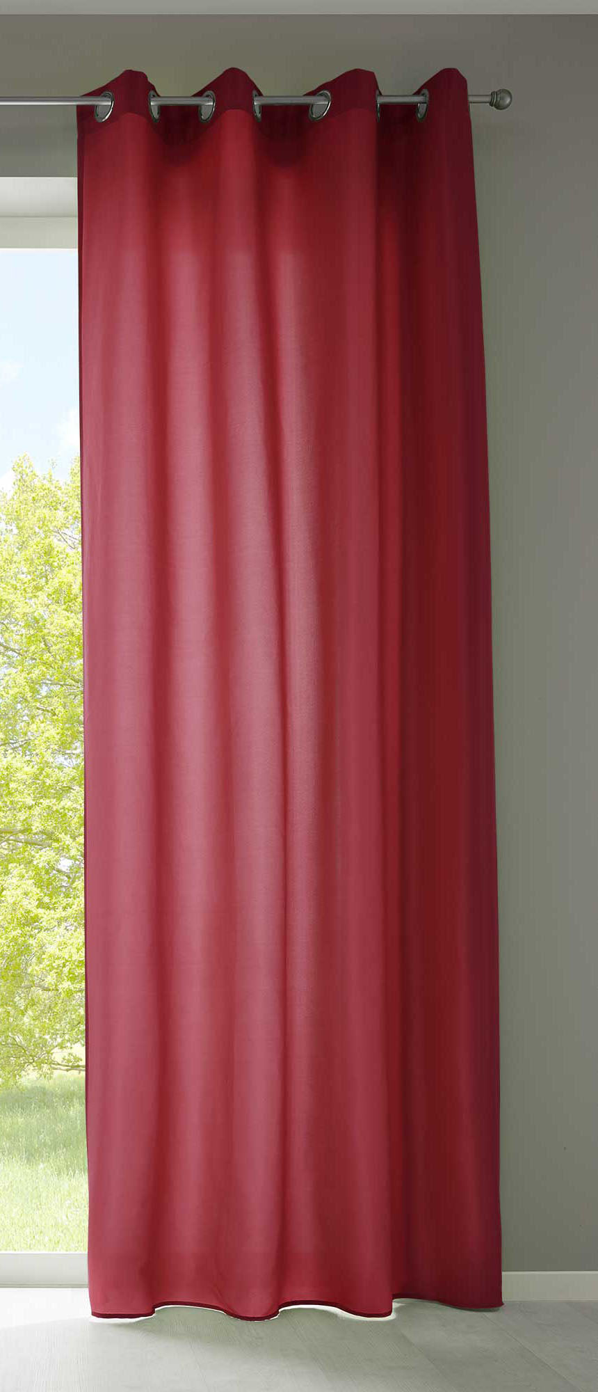 1er Set Vorhänge Schal Ösen »Berlin« Microsatin Lichtdurchlässig Uni Matt 20405N Bordeaux HxB 225x140 cm Vorhang 20405Nbordeaux_b396eabc-3f2b-47cf-94ce-de1c4c0e875b | gerdinenbox.com