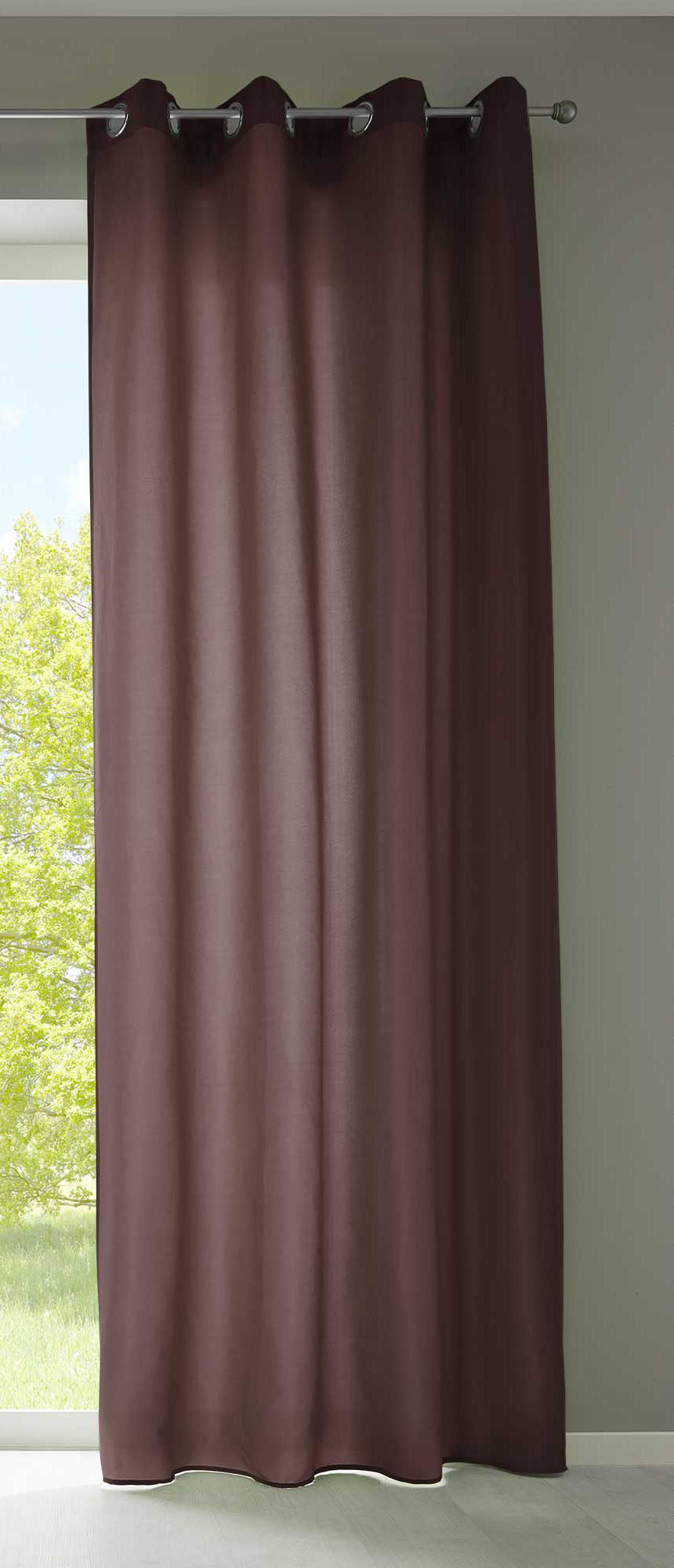 1er Set Vorhänge Schal Ösen »Berlin« Microsatin Lichtdurchlässig Uni Matt 20405N Braun HxB 225x140 cm Vorhang 20405Nbraun_0cc9d5b3-207b-4d38-aab2-9918e3e0e449 | gerdinenbox.com