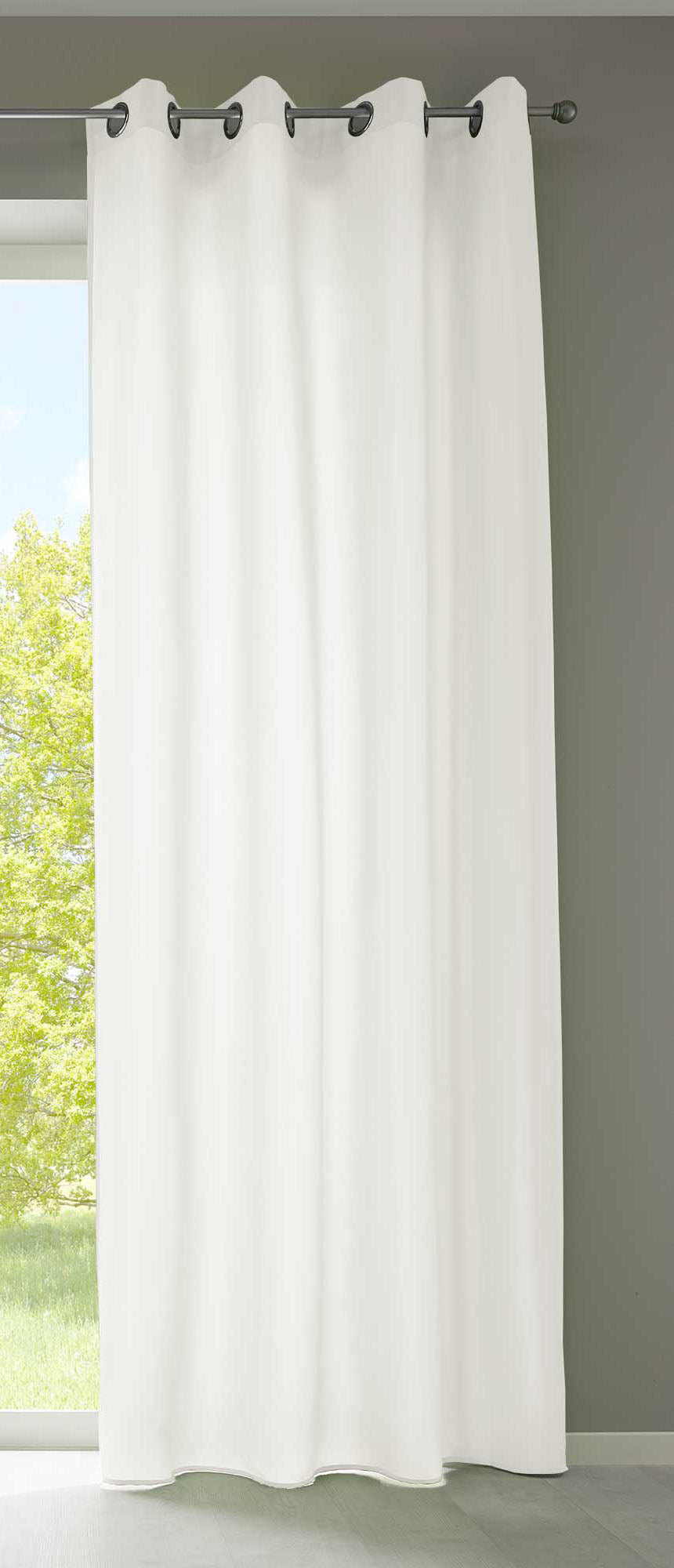 1er Set Vorhänge Schal Ösen »Berlin« Microsatin Lichtdurchlässig Uni Matt 20405N Creme HxB 245x140 cm Vorhang 20405Ncreme | gerdinenbox.com