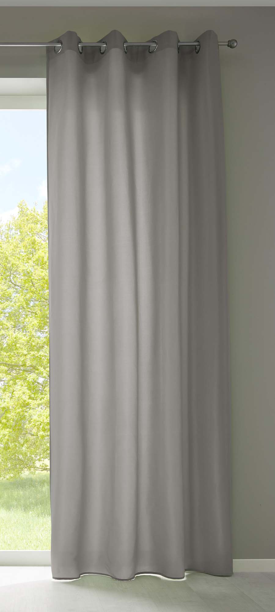 1er Set Vorhänge Schal Ösen »Berlin« Microsatin Lichtdurchlässig Uni Matt 20405N Hellgrau HxB 225x140 cm Vorhang 20405Nhellgrau_171b6cf4-97bf-43a2-ab91-09e9db47653b | gerdinenbox.com