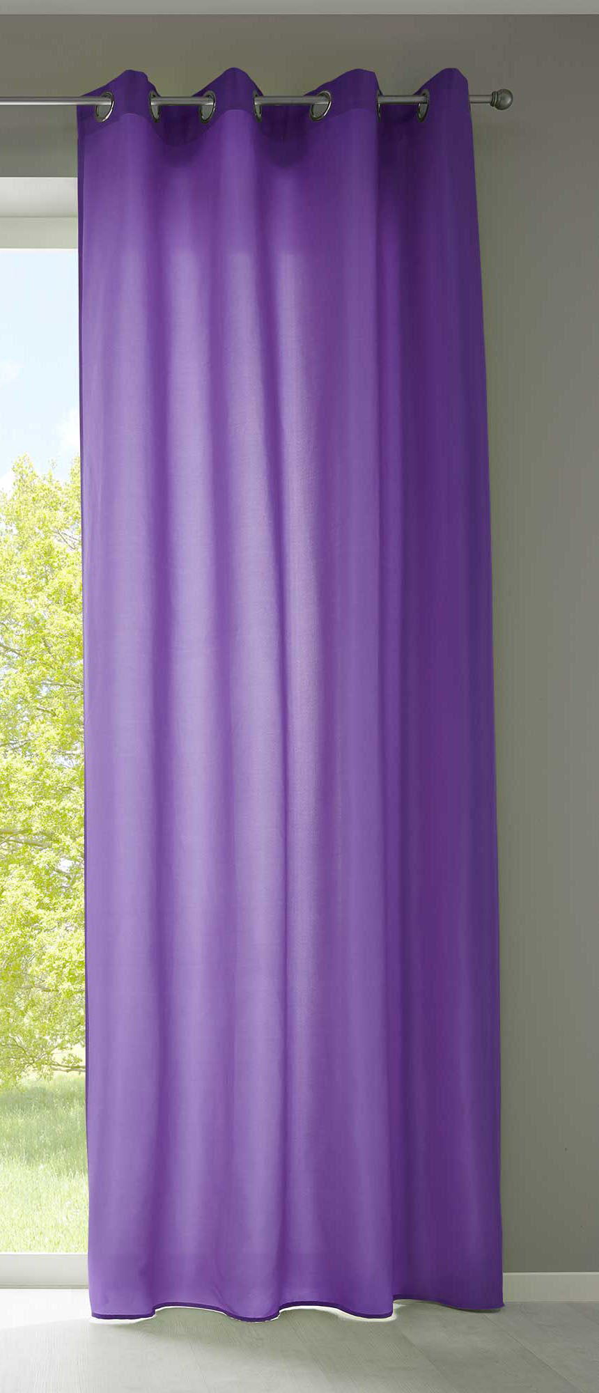1er Set Vorhänge Schal Ösen »Berlin« Microsatin Lichtdurchlässig Uni Matt 20405N Lila HxB 225x140 cm Vorhang 20405Nlila_38c534d8-b92f-4e55-b6e0-e466a7237dc1 | gerdinenbox.com