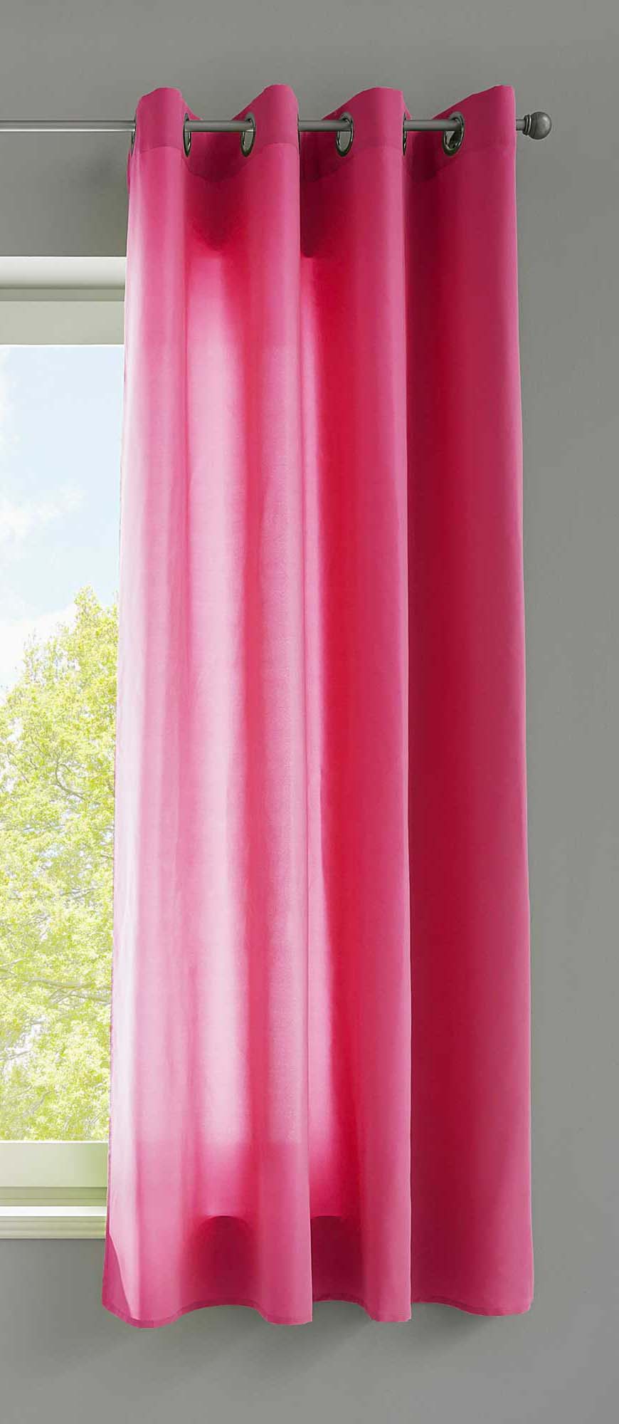 1er Set Vorhänge Schal Ösen »Berlin« Microsatin Lichtdurchlässig Uni Matt 20405N Pink HxB 145x140 cm Vorhang 20405Npink-175 | gerdinenbox.com