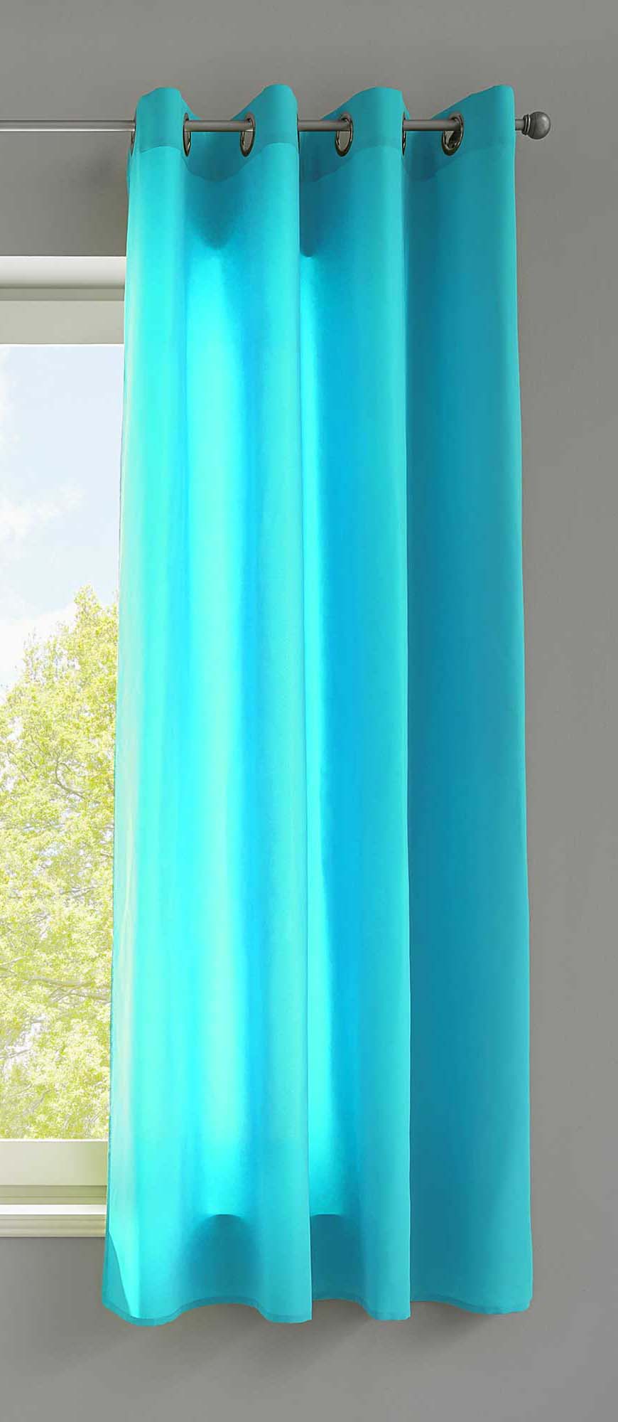 1er Set Vorhänge Schal Ösen »Berlin« Microsatin Lichtdurchlässig Uni Matt 20405N Türkis HxB 175x140 cm Vorhang 20405Ntuerkis-175_ff02247e-343a-4f0b-9492-2f3cd351371a | gerdinenbox.com