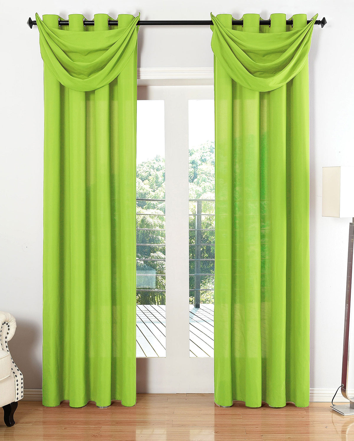 Vorhang Set Schal Ösen Microsatin Segeltuch Querbehang lichtdurchlässig Deko Wohnzimmer 20405S4 Apfelgrün HxB 225x140 cm Vorhang Set 20405S4apfelgruen_61f79c60-31bd-4020-a47d-f19efe46aadc | gerdinenbox.com
