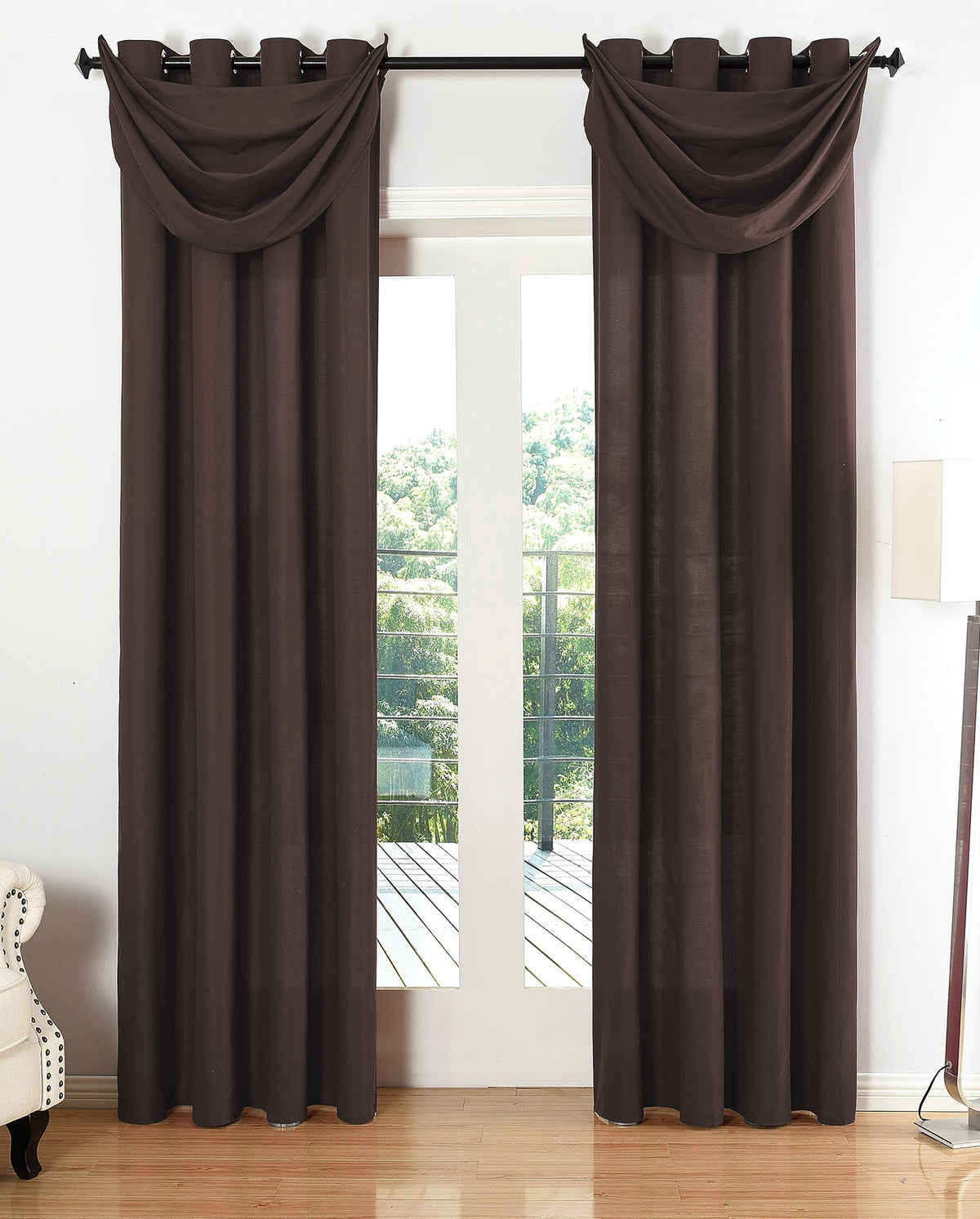 Vorhang Set Schal Ösen Microsatin Segeltuch Querbehang lichtdurchlässig Deko Wohnzimmer 20405S4 Braun HxB 245x140 cm Vorhang Set 20405S4braun_21349ebb-6319-448e-b310-5a01a2bb4f9e | gerdinenbox.com