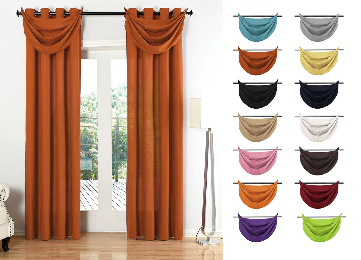 Vorhang Set Schal Ösen Microsatin Segeltuch Querbehang lichtdurchlässig Deko Wohnzimmer 20405S4 Vorhang Set 20405S4var | gerdinenbox.com