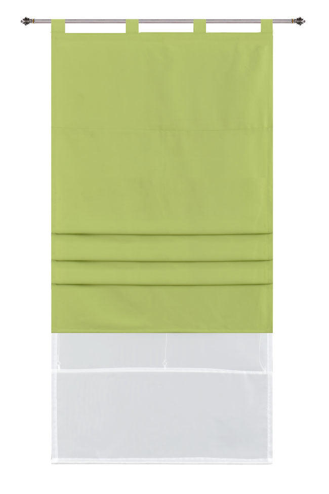 Doppel Raffrollo Palma Microsatin matt Voile Faltgardinen Faltrollo Schlaufenrollo mit Universalgardinenband 20410 Apfelgrün 60 x 175 (BxH) Raffrollo 20410apfelgruen_d00c040f-af17-4486-ab98-6c69e2a1b7cf | gerdinenbox.com