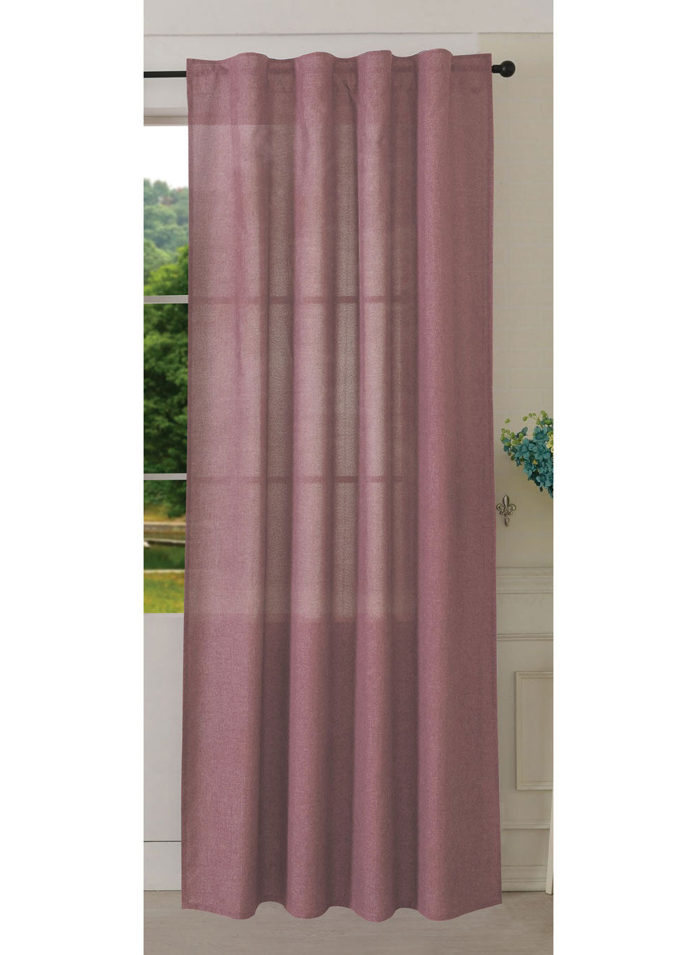 Vorhang Schal verdeckte Schlaufen >>Cationic<< blickdicht Leinen Optik natura seidenmatt (HxB) Landhaus Stil 20440 Altrosa Vorhang 20440altrosa | gerdinenbox.com