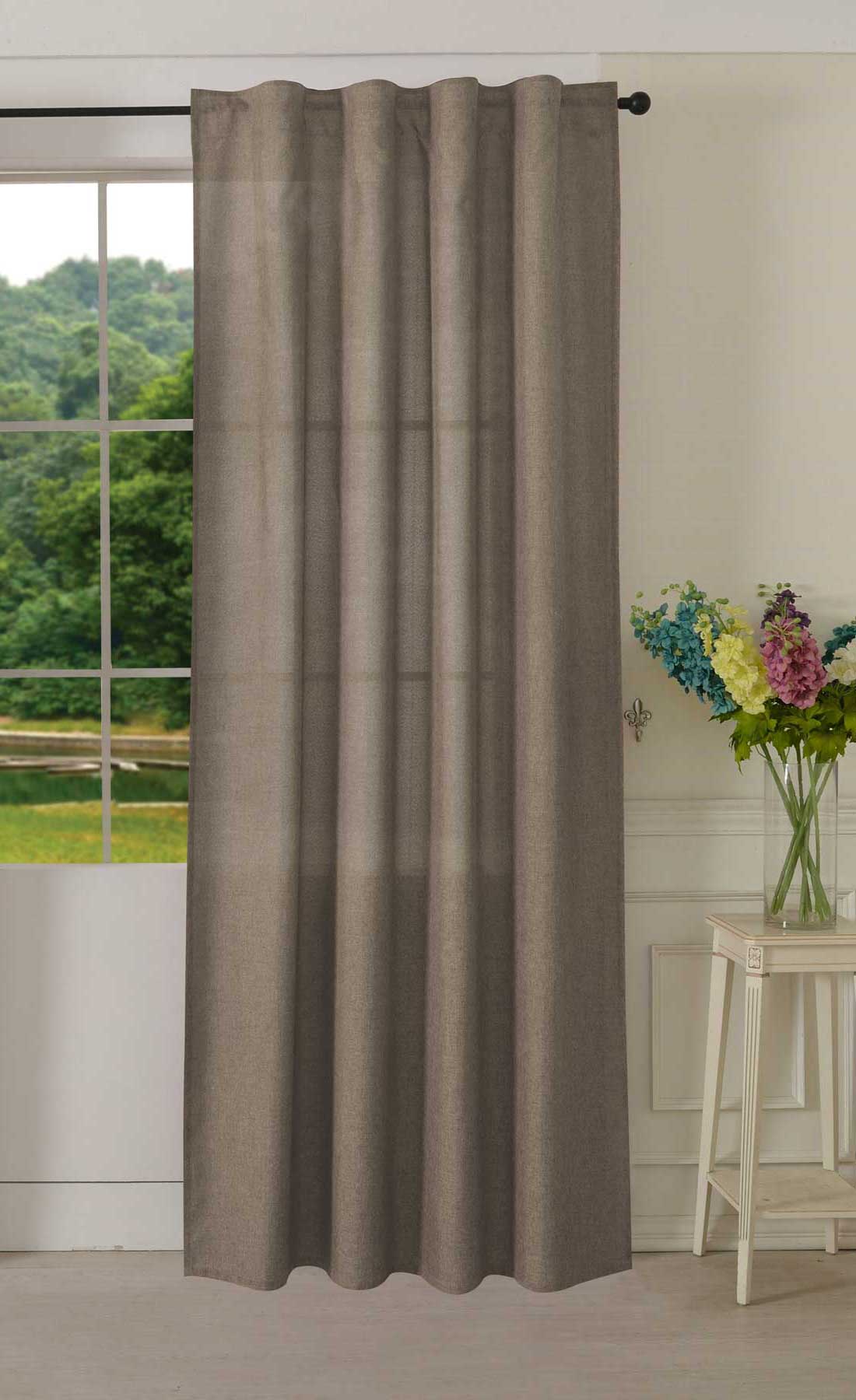 Vorhang Schal verdeckte Schlaufen >>Cationic<< blickdicht Leinen Optik natura seidenmatt (HxB) Landhaus Stil 20440 Taupe Vorhang 20440taupe | gerdinenbox.com