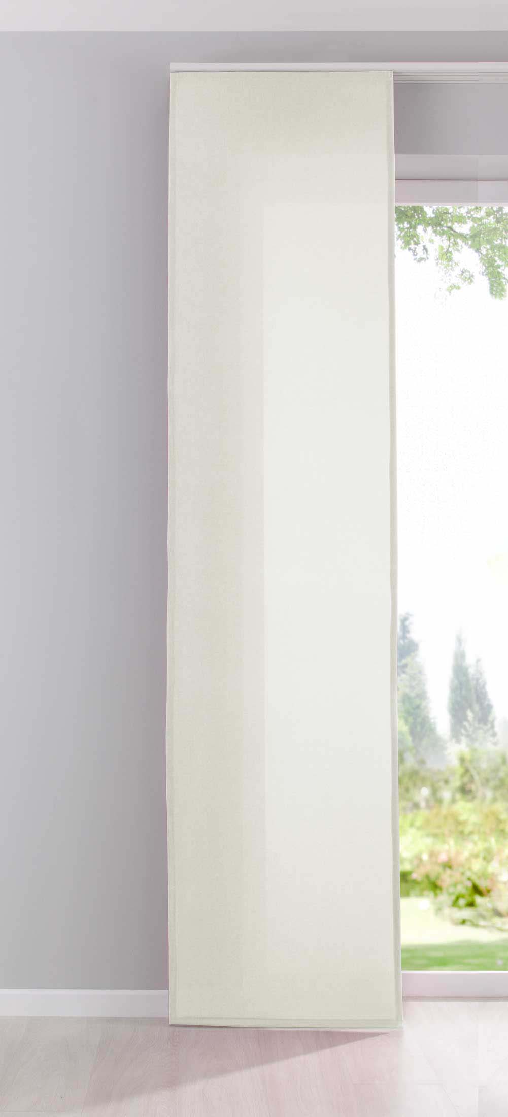 Flächenvorhang Schiebegardine Cationic blickdicht Leinen Optik natura seidenmatt Landhaus Stil 204411 Creme Schiebegardine 204411creme | gerdinenbox.com