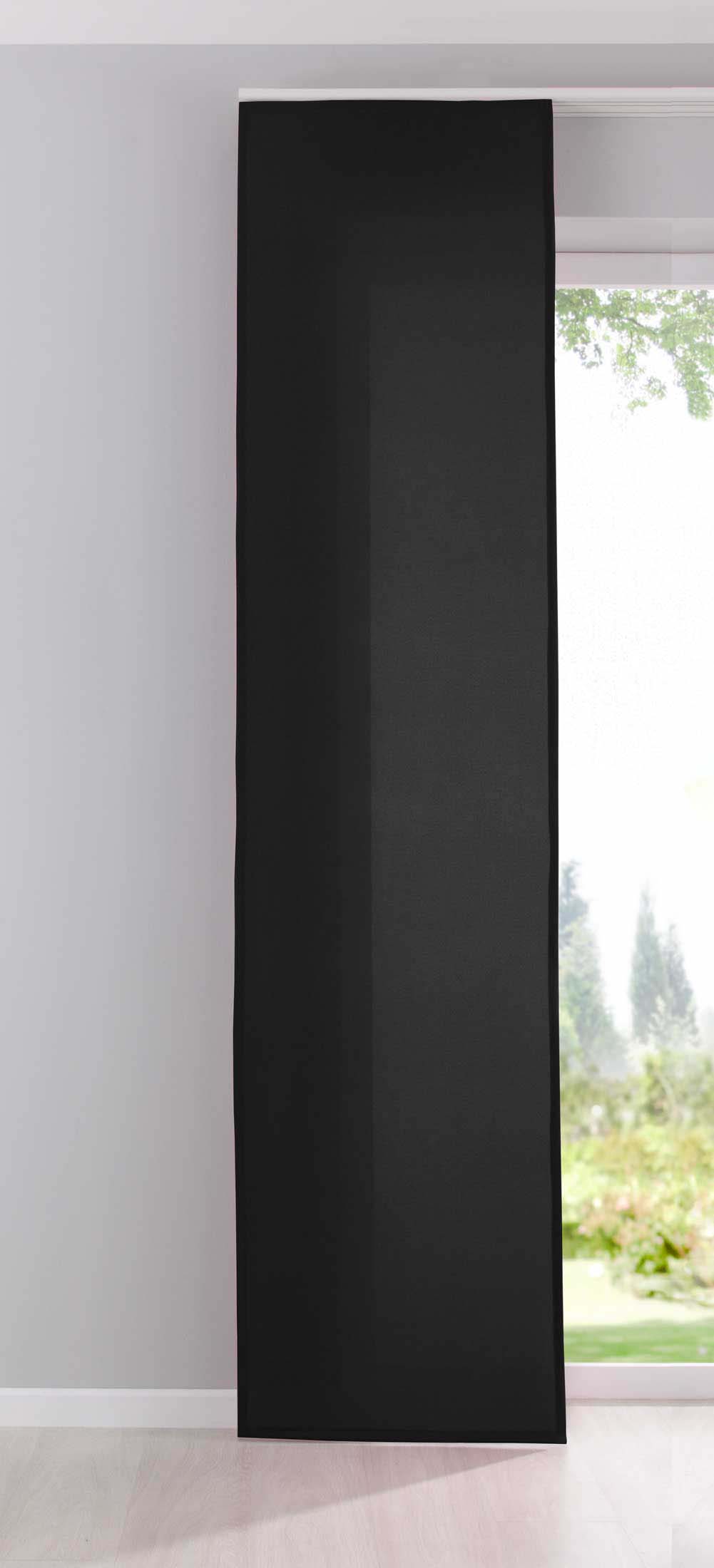 Flächenvorhang Schiebegardine Cationic blickdicht Leinen Optik natura seidenmatt Landhaus Stil 204411 Schwarz Schiebegardine 204411schwarz | gerdinenbox.com