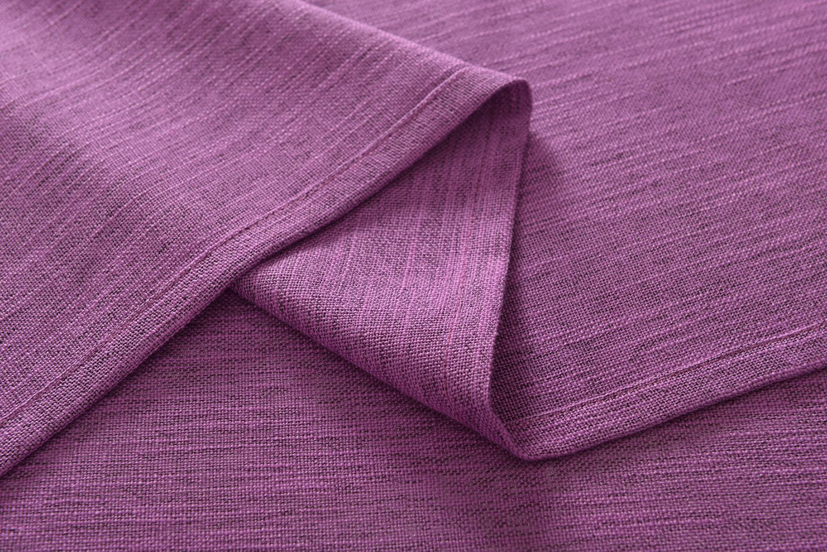 Vorhang Schal verdeckte Schlaufen >>Linene<< blickdicht Leinen Optik Natur Grobfaser (HxB) Lanhaus Stil schwere Qualität 20445 Vorhang 20445_fuchsia_4 | gerdinenbox.com