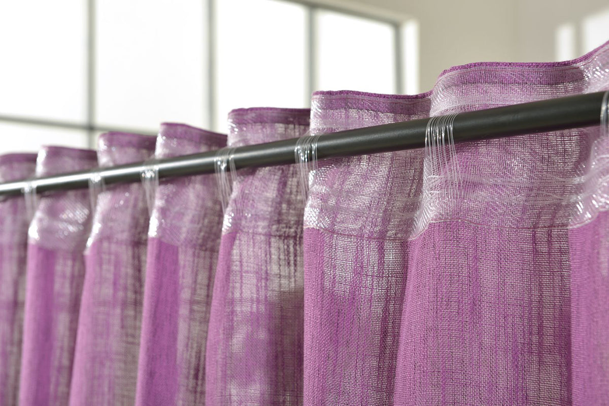 Vorhang Schal verdeckte Schlaufen >>Linene<< blickdicht Leinen Optik Natur Grobfaser (HxB) Lanhaus Stil schwere Qualität 20445 Vorhang 20445_fuchsia_7 | gerdinenbox.com