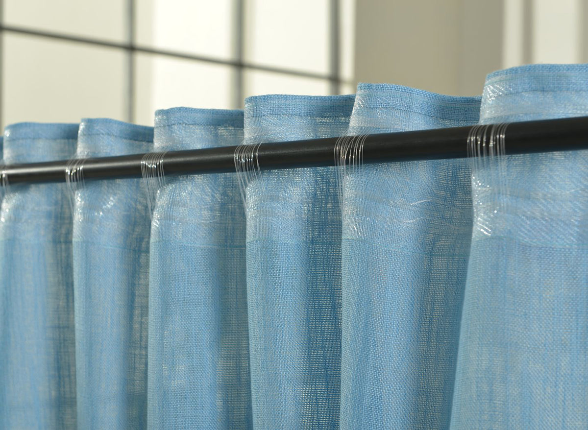 Vorhang Schal verdeckte Schlaufen >>Linene<< blickdicht Leinen Optik Natur Grobfaser (HxB) Lanhaus Stil schwere Qualität 20445 Vorhang 20445_tArkis_7 | gerdinenbox.com