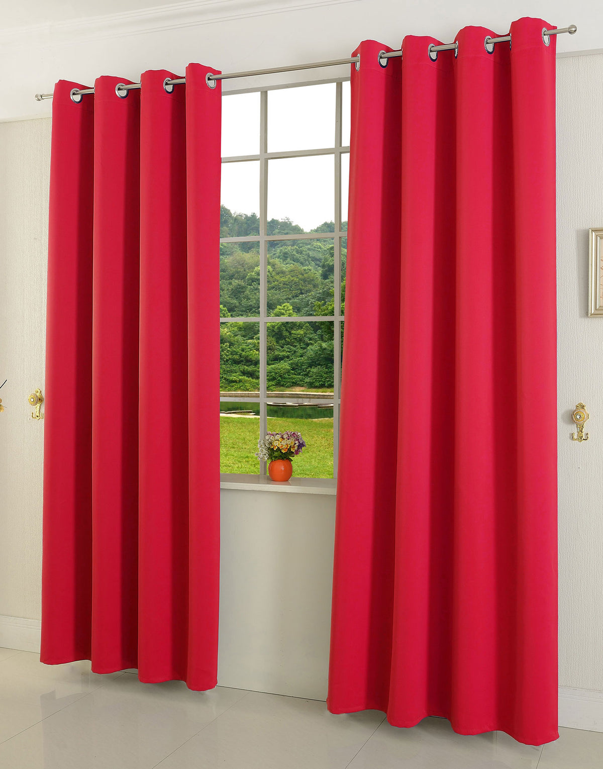 Verdunkelungsvorhang Ösen matt uni Farben blickdicht Blackout 20600 Rot 175x135 (HxB) Vorhang 20600rot | gerdinenbox.com