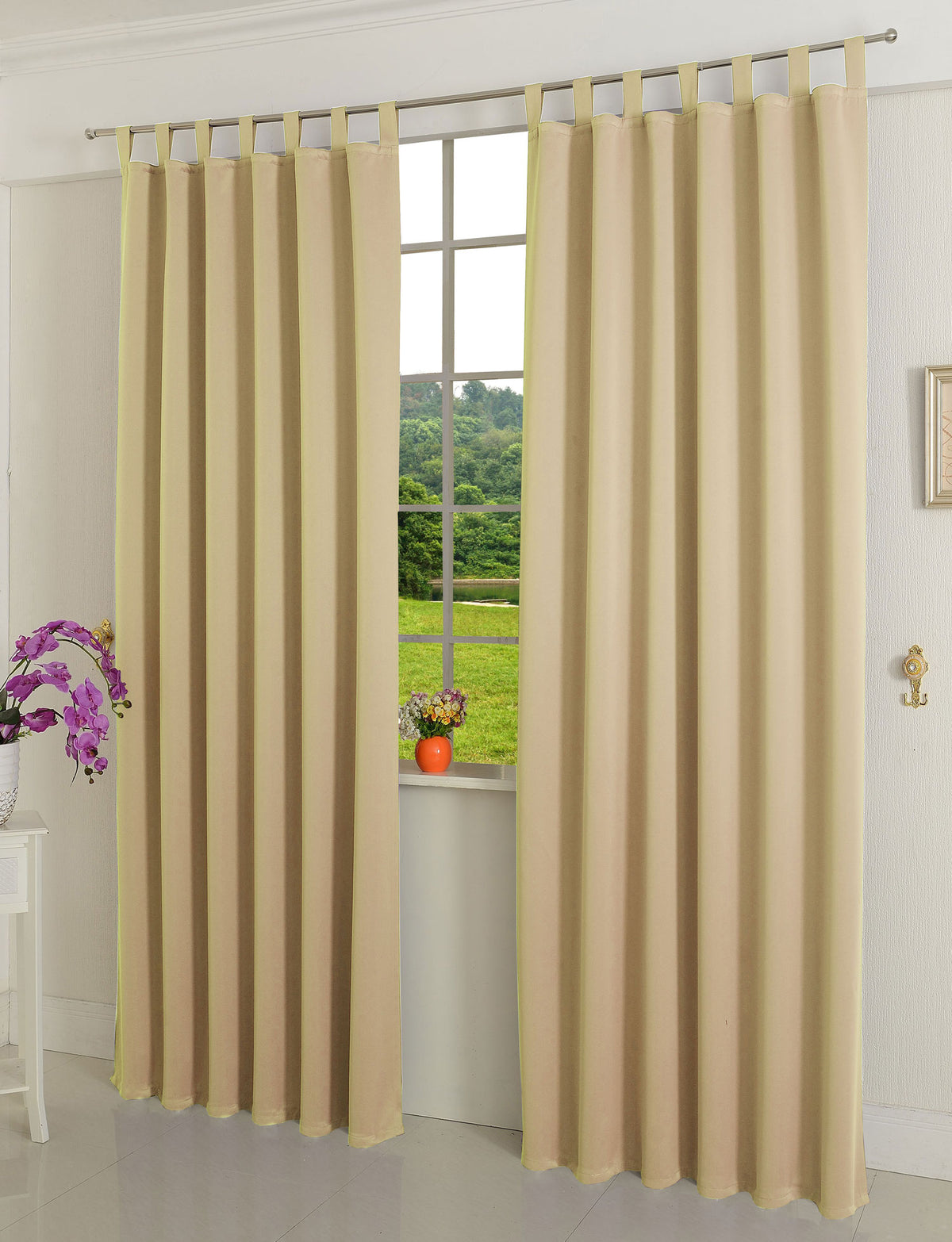 Verdunkelungsvorhag mit Schlaufen matt uni Farben aus weichfallenden blickdichten Stoff blickdicht Blackout 20610 Creme 245x135 (HxB) Vorhang 20610creme | gerdinenbox.com