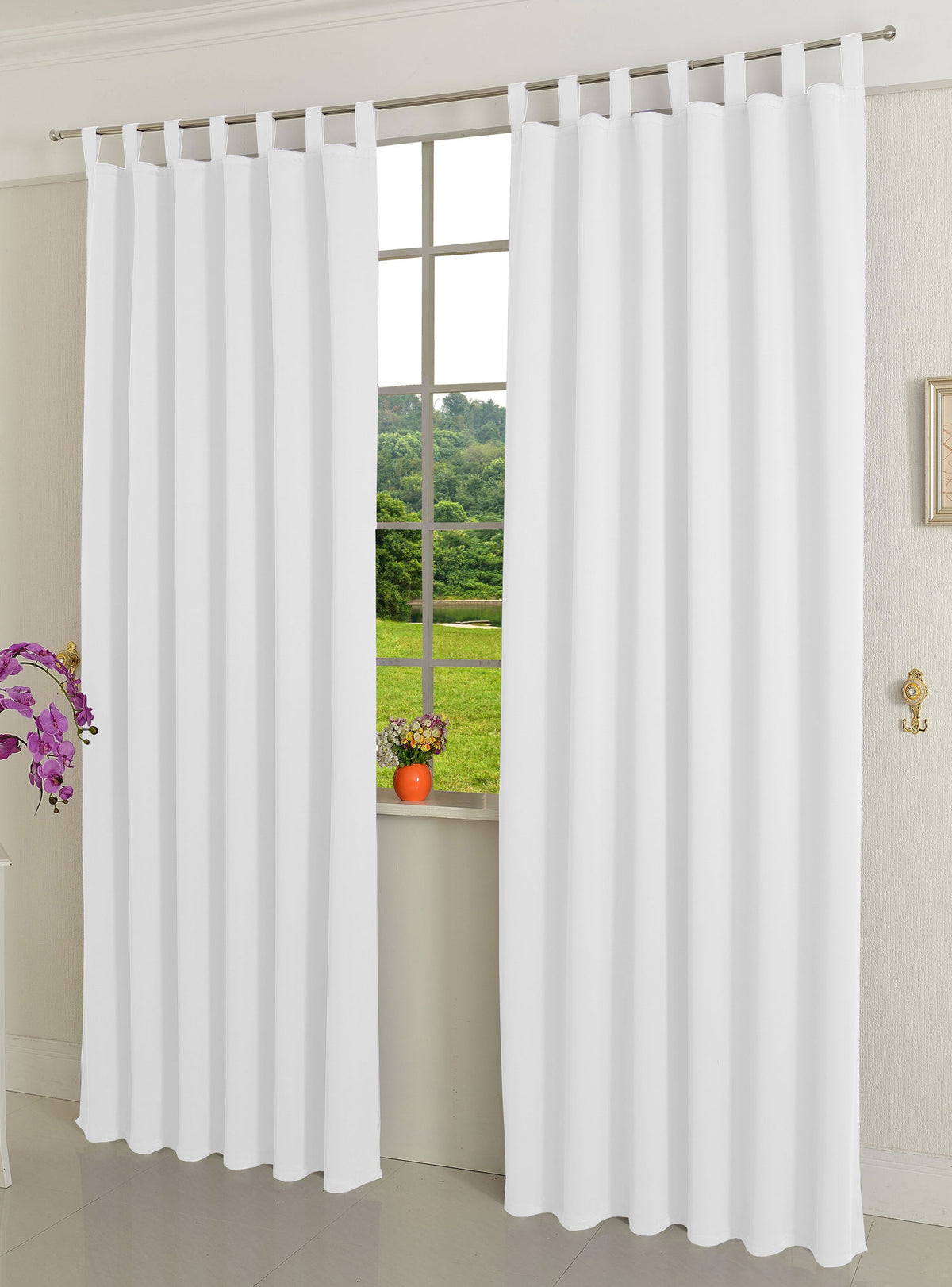 Verdunkelungsvorhag mit Schlaufen matt uni Farben aus weichfallenden blickdichten Stoff blickdicht Blackout 20610 Weiß 245x135 (HxB) Vorhang 20610weiss | gerdinenbox.com