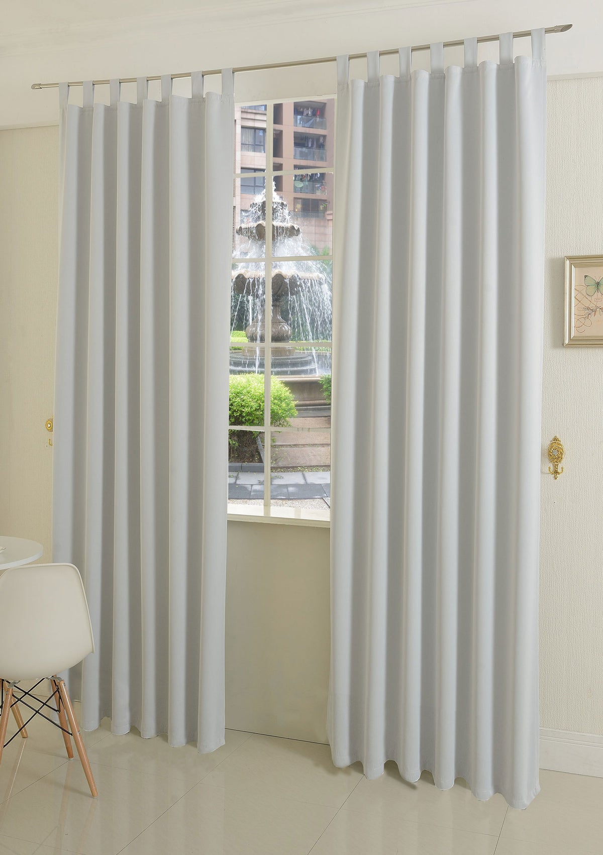 Verdunkelungsvorhag mit Schlaufen matt uni Farben aus weichfallenden blickdichten Stoff blickdicht Blackout 20610 Weiß (offwhite) 245x135 (HxB) Vorhang 20610weiss__offwhite | gerdinenbox.com
