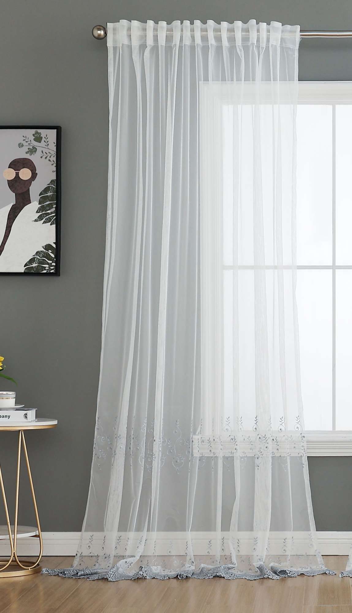 Gardine Raschel Stickerei Design »Florenz« Multiband für Gardinenschiene und Gardinenstange Elegante Fensterdekoration 2023200 Gardinenschal 593A0085-1 | gerdinenbox.com