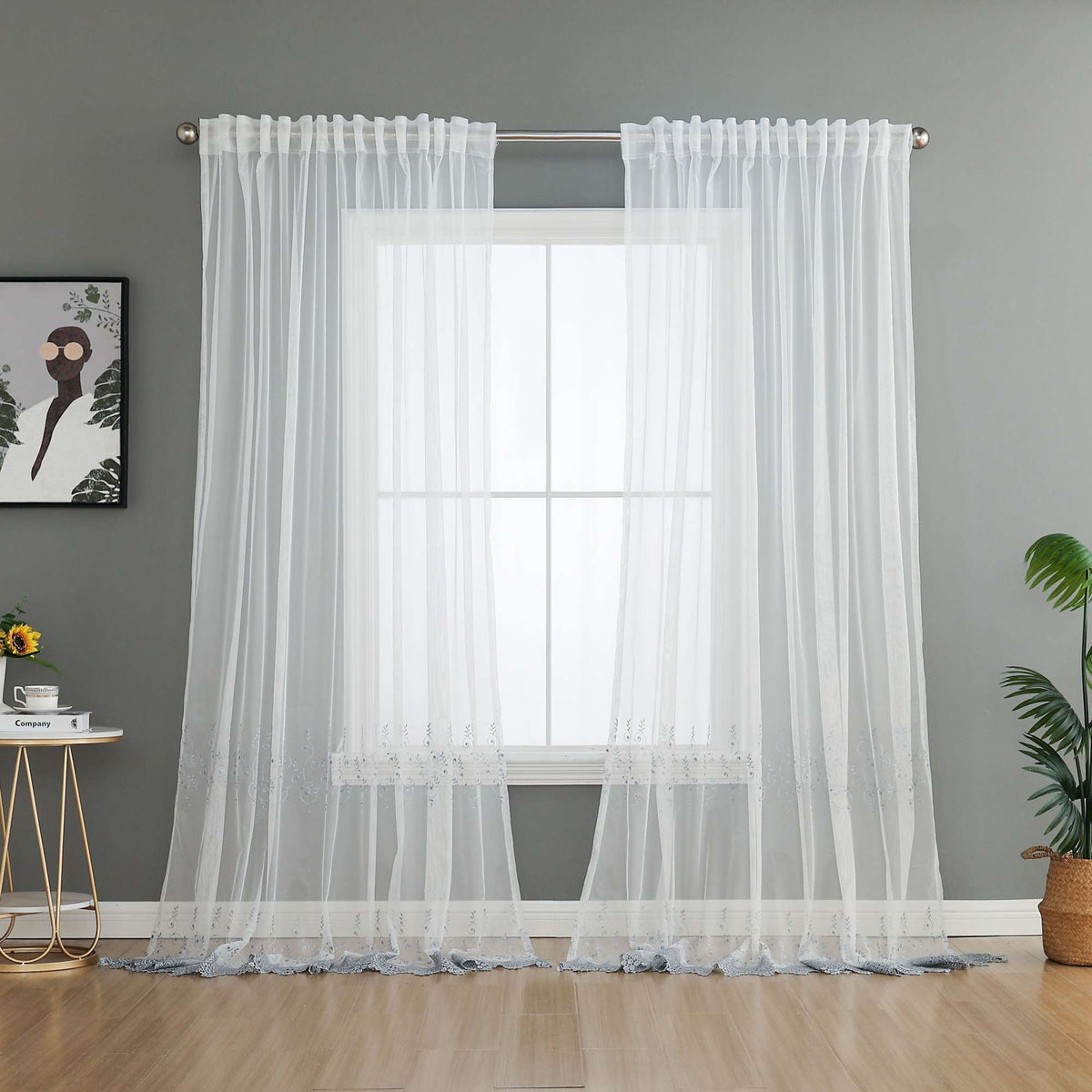Gardine Raschel Stickerei Design »Florenz« Multiband für Gardinenschiene und Gardinenstange Elegante Fensterdekoration 2023200 Gardinenschal 593A0085 | gerdinenbox.com