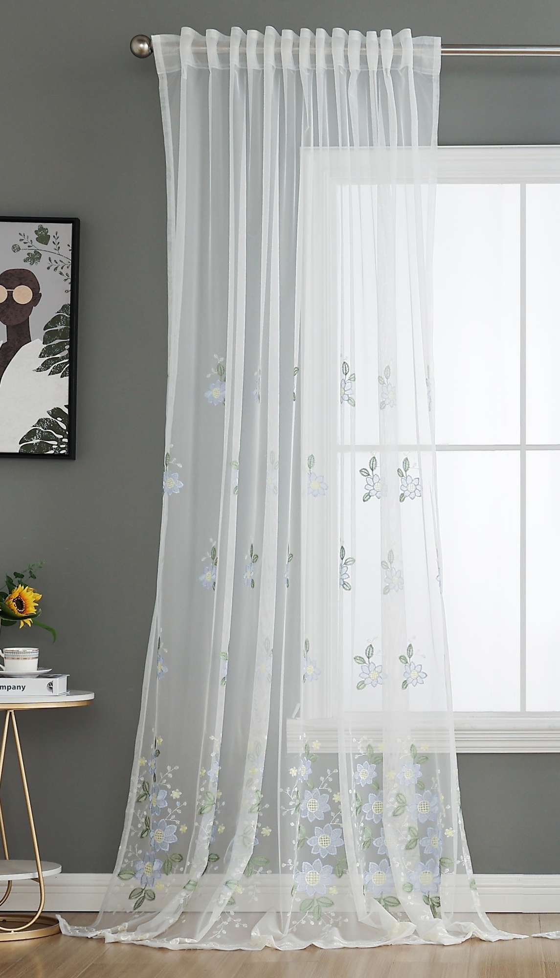 Gardine Raschel Stickerei Design »Florenz« Multiband für Gardinenschiene und Gardinenstange Elegante Fensterdekoration 2023200 Gardinenschal 593A0114-1 | gerdinenbox.com