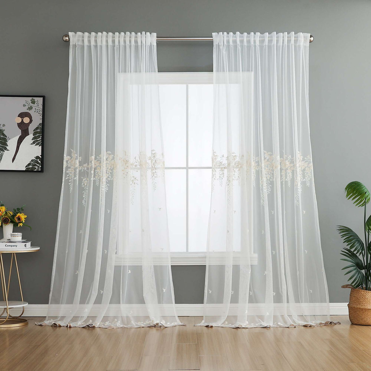 Gardine Raschel Stickerei Design »Florenz« Multiband für Gardinenschiene und Gardinenstange Elegante Fensterdekoration 2023200 Gardinenschal 593A0164 | gerdinenbox.com