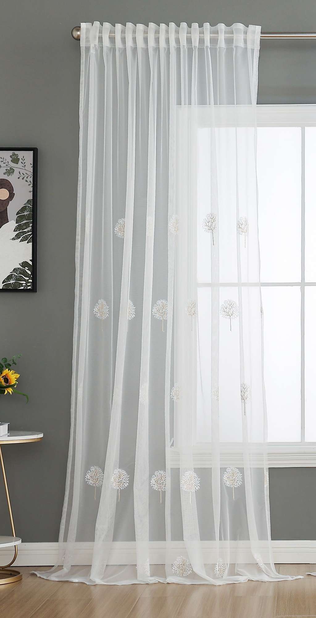 Gardine Raschel Stickerei Design »Florenz« Multiband für Gardinenschiene und Gardinenstange Elegante Fensterdekoration 2023200 Gardinenschal 593A0206-1 | gerdinenbox.com