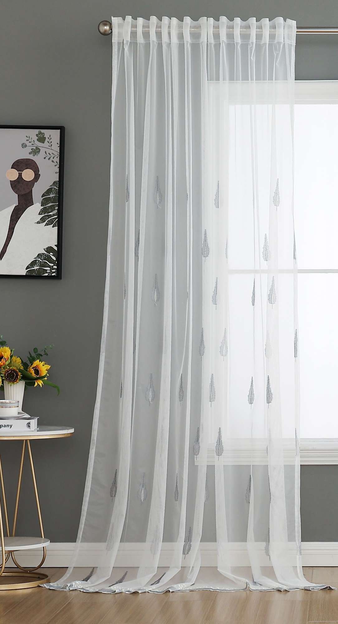 Gardine Raschel Stickerei Design »Florenz« Multiband für Gardinenschiene und Gardinenstange Elegante Fensterdekoration 2023200 Gardinenschal 593A0222-1 | gerdinenbox.com