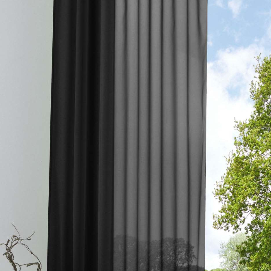 Schlaufenschal Gardine uni transparent Voile 61175 Schwarz HxB 175x140 cm Gardinenschal 61175schwarz_81867f46-1429-4444-8540-9434b23f8f27 | gerdinenbox.com