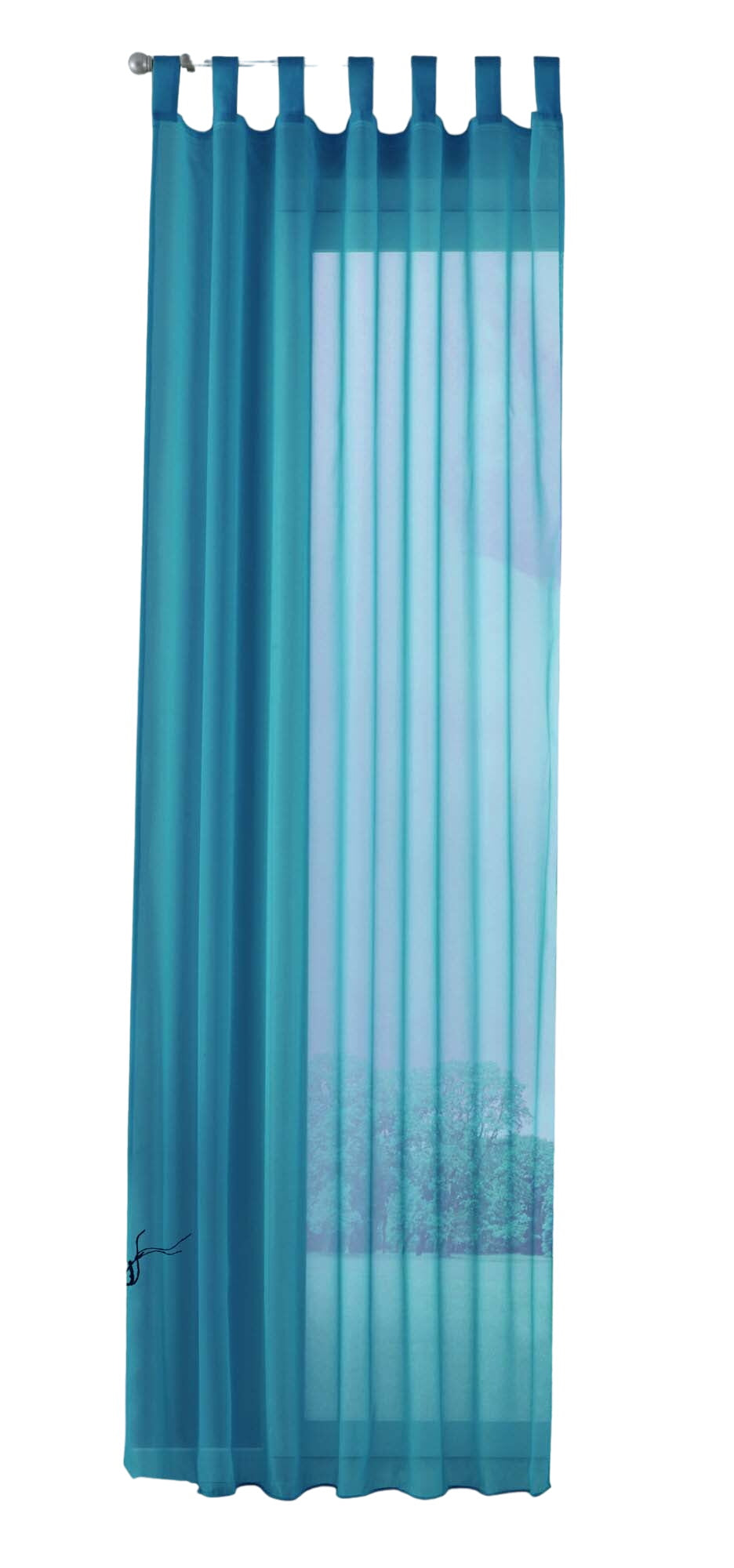 Schlaufenschal Gardine uni transparent Voile 61175 Gardinenschal 61175tuerkis-crop | gerdinenbox.com