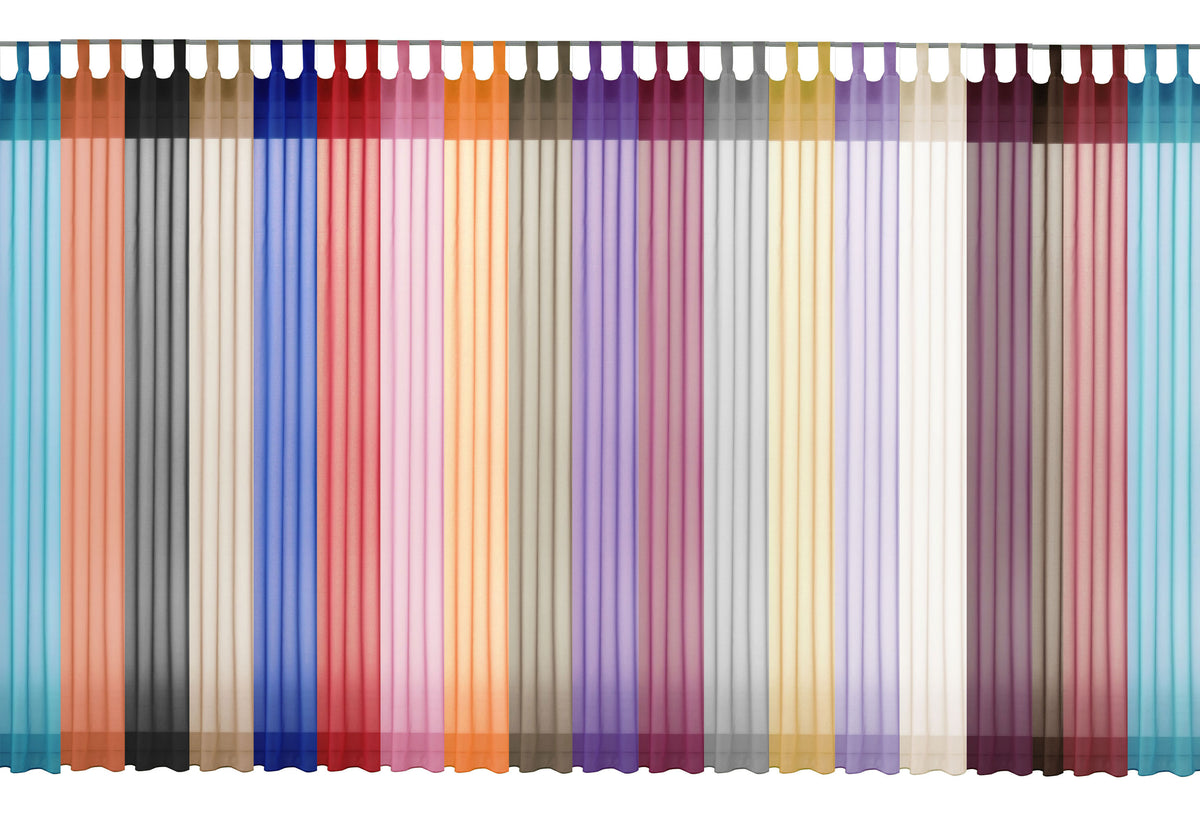 Schlaufenschal Gardine uni transparent Voile 61175 Gardinenschal 61175var | gerdinenbox.com
