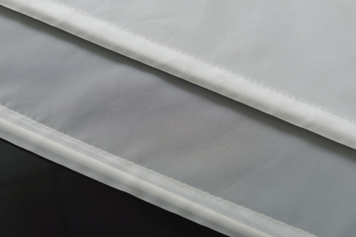 Doppel Raffrollo Palma Microsatin matt Voile Faltgardinen Faltrollo Schlaufenrollo mit Universalgardinenband 20410 Raffrollo Img29914 | gerdinenbox.com