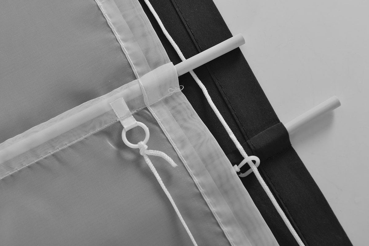 Doppel Raffrollo Palma Microsatin matt Voile Faltgardinen Faltrollo Schlaufenrollo mit Universalgardinenband 20410 Raffrollo Img30001 | gerdinenbox.com