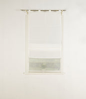 Doppel Raffrollo Palma Microsatin matt Voile Faltgardinen Faltrollo Schlaufenrollo mit Universalgardinenband 20410 Raffrollo Img36989 | gerdinenbox.com