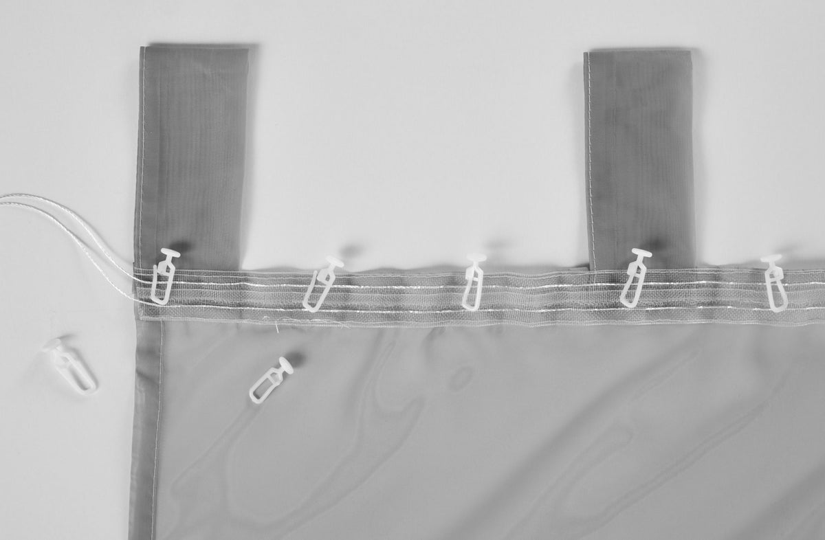 2er-Pack Gardinen Transparent Vorhang Set Wohnzimmer Voile Schlaufenschal mit Bleibandabschluß 61000CN Gardinen Set k_grau_8 | gerdinenbox.com