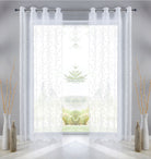 Gardine Ösen Schal Vorhang POMPEI Relief Stickerei Transparent Raffhalter 10000178 Blatt Weiß 2er-Pack HxB 175x140 cm Gardinenschal 10000178blatt_weiss-2_bba33056-cdb8-479c-8996-d80109439ca1 | gerdinenbox.com