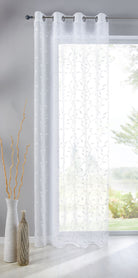 Gardine Ösen Schal Vorhang POMPEI Relief Stickerei Transparent Raffhalter 10000178 Blatt Weiß 1er-Pack HxB 225x140 cm Gardinenschal 10000178blatt_weiss_74585e1c-f34a-4007-96e7-00718bd3c1b1 | gerdinenbox.com