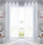 Gardine Ösen Schal Vorhang POMPEI Relief Stickerei Transparent Raffhalter 10000178 Linie Weiß 2er-Pack HxB 175x140 cm Gardinenschal 10000178linie_weiss-2_9a7febbb-b01e-49f9-9404-16415f9820bc | gerdinenbox.com