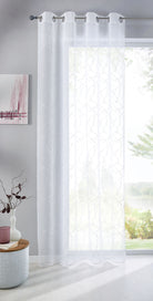 Gardine Ösen Schal Vorhang POMPEI Relief Stickerei Transparent Raffhalter 10000178 Linie Weiß 1er-Pack HxB 225x140 cm Gardinenschal 10000178linie_weiss_4f86c277-3d77-4674-878d-52b7e284b0ad | gerdinenbox.com