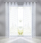 Gardine Ösen Schal Vorhang POMPEI Relief Stickerei Transparent Raffhalter 10000178 Punkt Grau 2er-Pack HxB 245x140 cm Gardinenschal 10000178punkt_grau-2 | gerdinenbox.com