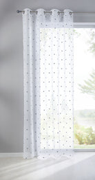 Gardine Ösen Schal Vorhang POMPEI Relief Stickerei Transparent Raffhalter 10000178 Punkt Grau 1er-Pack HxB 175x140 cm Gardinenschal 10000178punkt_grau_73860d6f-c1e7-4707-a71b-f6e9f92879a1 | gerdinenbox.com